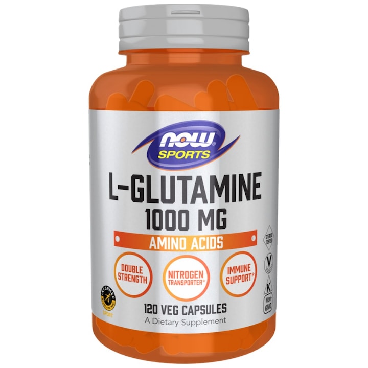 Supliment nutritiv NOW Foods L-Glutamina 1000 mg, 120 capsule
