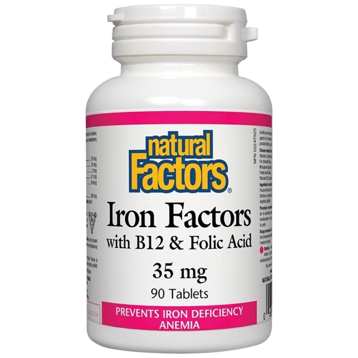 Хранителна добавка Natural Factors Iron Factors®, 90 Таблетки