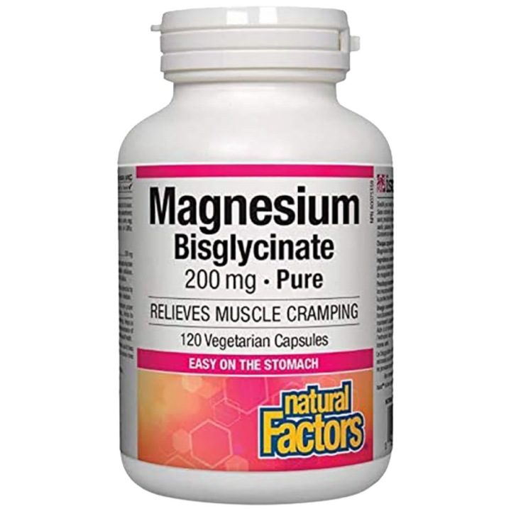 Хранителна добавка Natural Factors Magnesium Bisglycinate 200 mg, 120 капсули