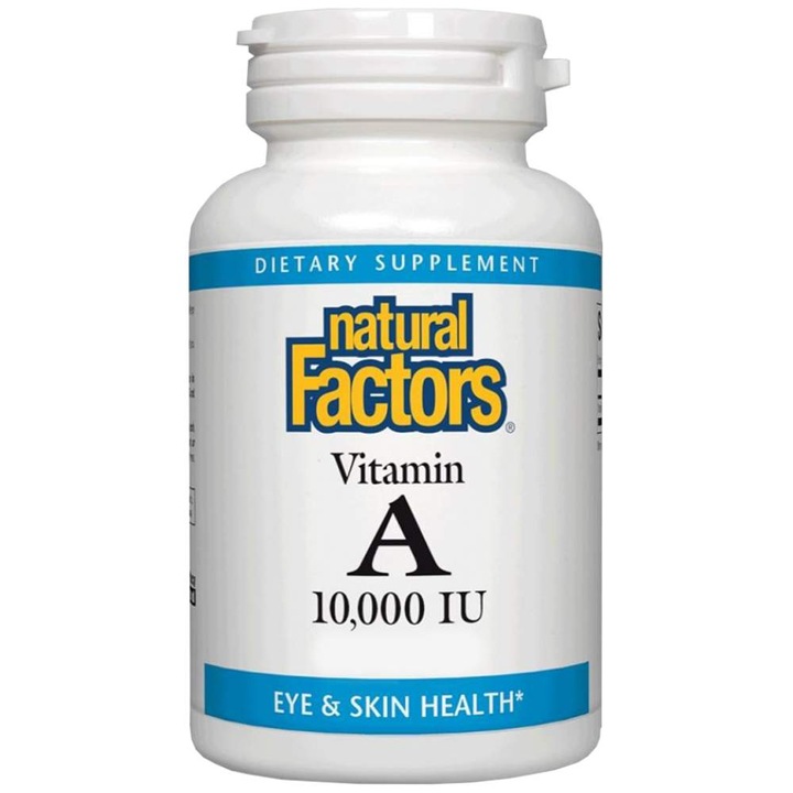 Supliment alimentar Natural Factors Vitamina A 10.000 UI, 90 capsule de gel