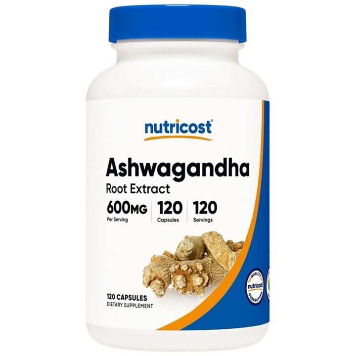 Хранителна добавка Nutricost Ashwagandha Root Extract 600 mg, 120 капсули
