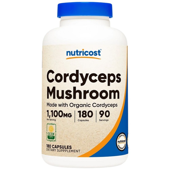 Хранителна добавка Nutricost Cordyceps 550 mg, 180 капсули