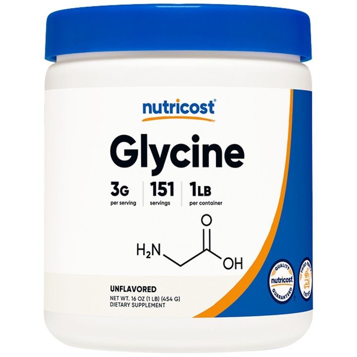 Хранителна добавка Nutricost Glycine Powder, 454 грама