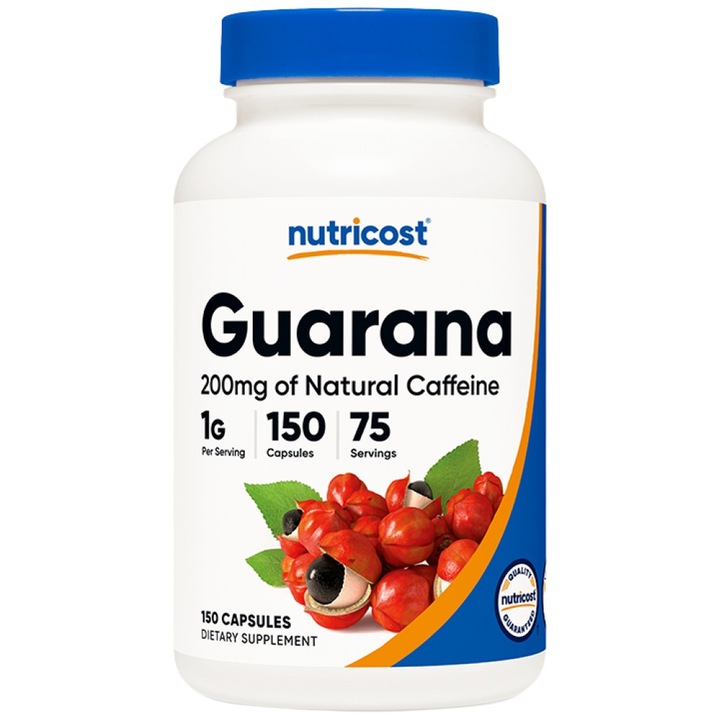Хранителна добавка Nutricost Guarana 500 mg, 150 капсули