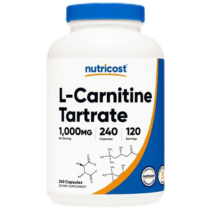 Хранителна добавка Nutricost L-Carnitine Tartrate 1000 mg, 240 капсули