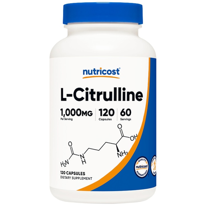 Хранителна добавка Nutricost L-Citrulline 1000 mg, 120 капсули