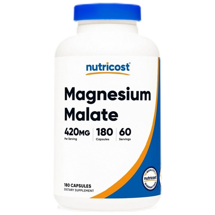 Хранителна добавка Nutricost Magnesium Malate 420 mg, 180 капсули