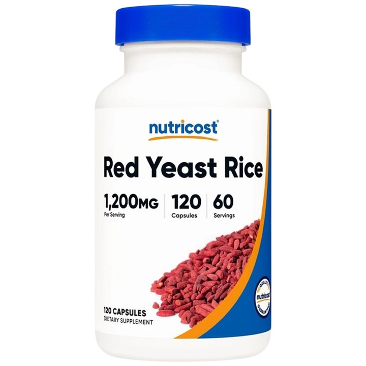 Хранителна добавка Nutricost Red Yeast Rice 1200 mg, 120 капсули