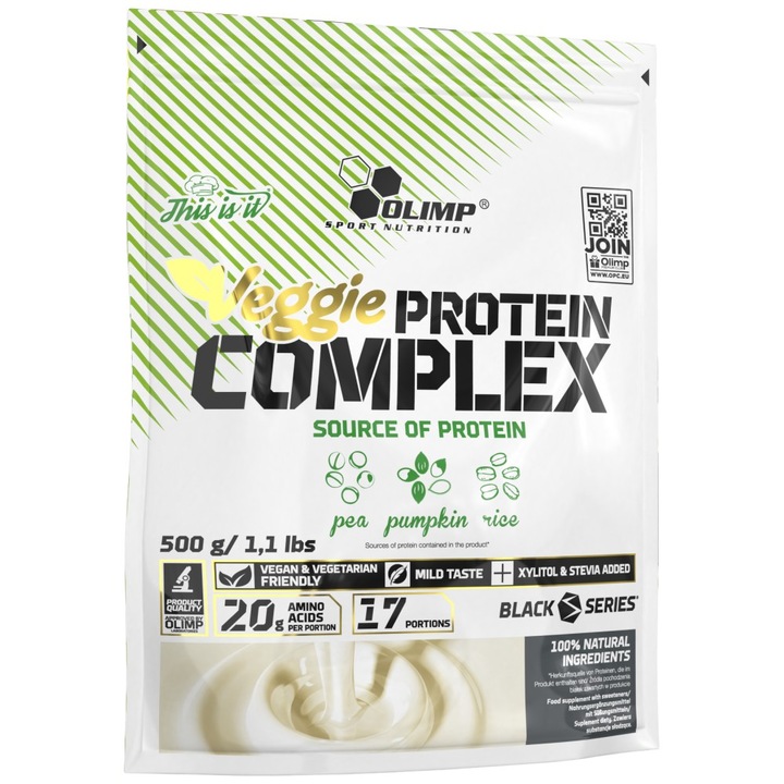 Supliment alimentar Olimp Sport Nutrition Veggie Protein Complex / Vegan, Nearomat, 500 grame
