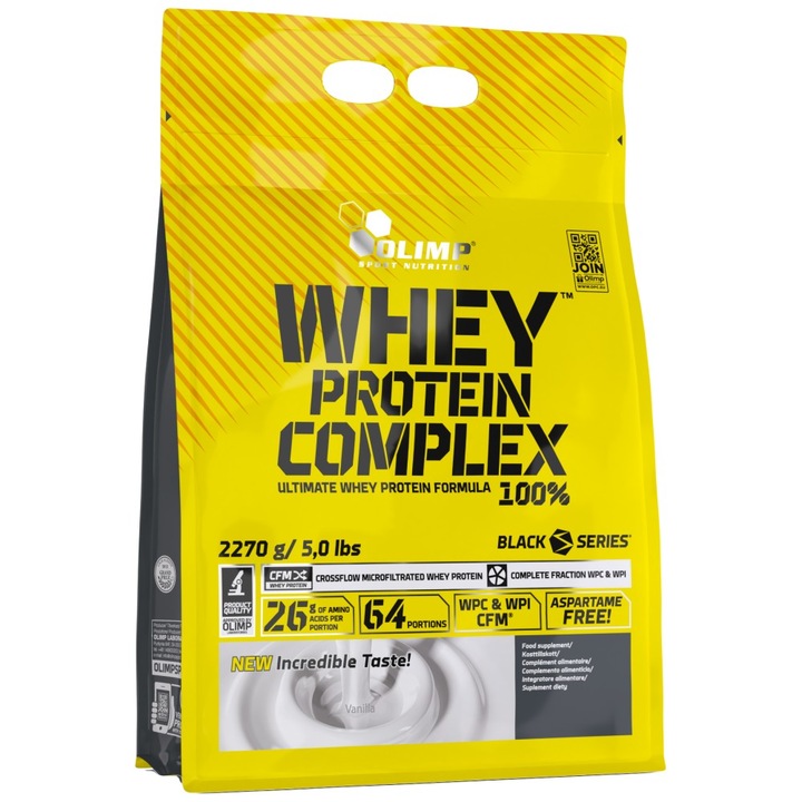 Хранителна добавка Olimp Sport Nutrition Whey Protein Complex 100%, Боровинка, 2270 грама