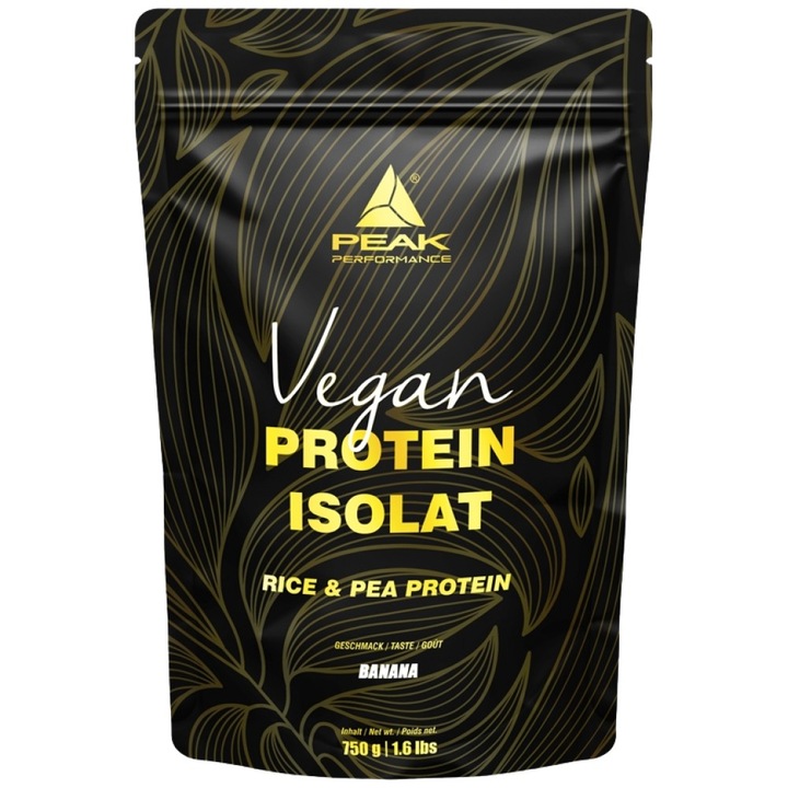 Étrend-kiegészítő PEAK Vegan Protein Isolate, Banán, 750 gramm