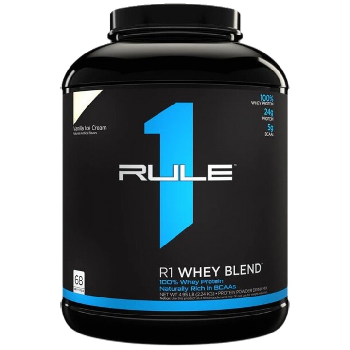 Хранителна добавка Rule1 R1 Whey Blend, Ванилия, 2176-2312 грама