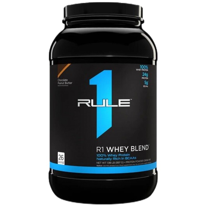 Supliment alimentar Rule1 R1 Whey Blend, ciocolata cu unt de arahide, 884-938 grame