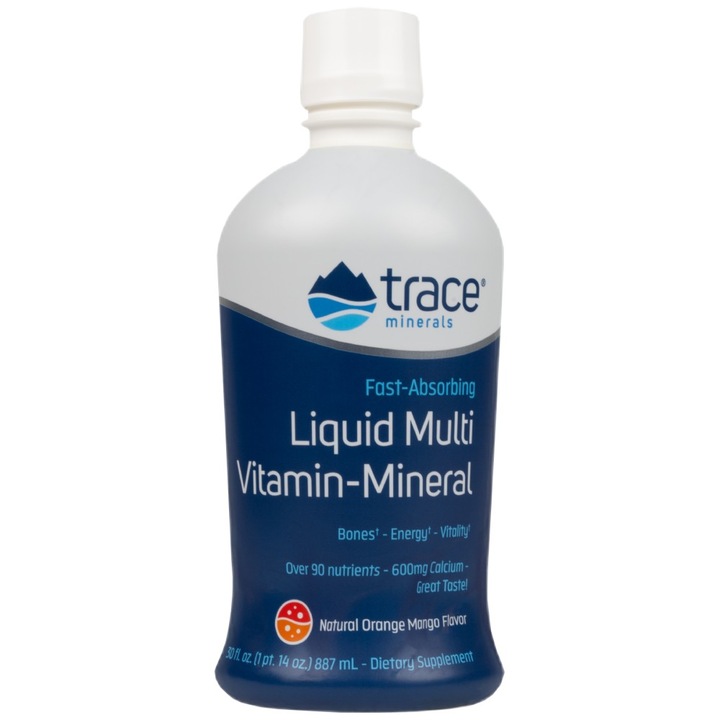 Supliment alimentar Trace Minerals Liquid Multi Vitamin-Mineral, Orange-Mango, 887 ml