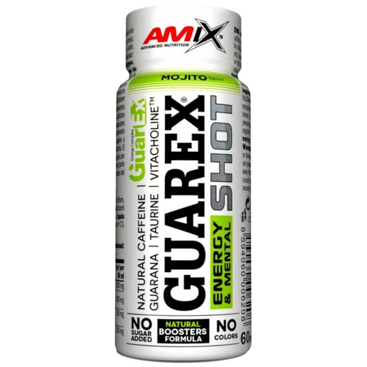 Supliment alimentar, AMIX, Guarex Energy and Mental Shot, Mojito, 60 ml