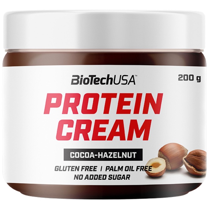 Supliment alimentar BioTech USA Protein Cream, Alune cu crema de cacao, 200 grame