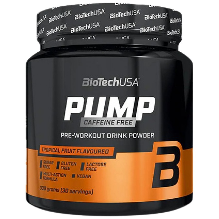 Supliment alimentar BioTech USA Pump fara cafeina, ceai cu gheata lamaie, 330 grame