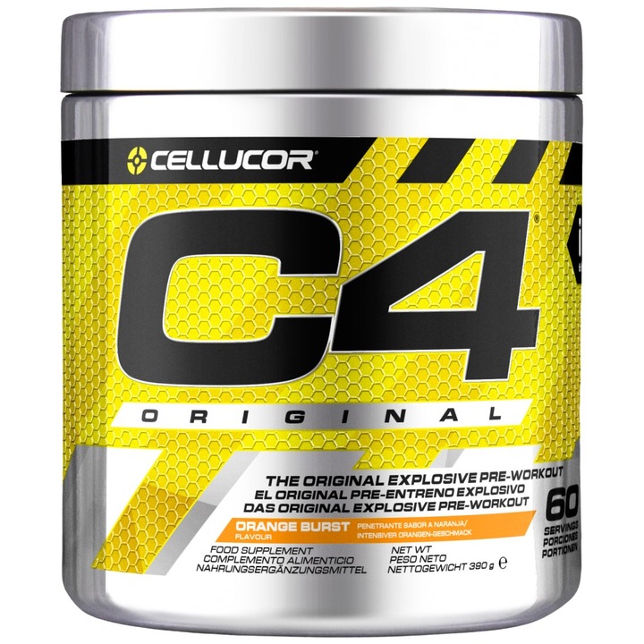 Хранителна добавка Cellucor C4 Original Pre-Workout, Портокал, 390 грама