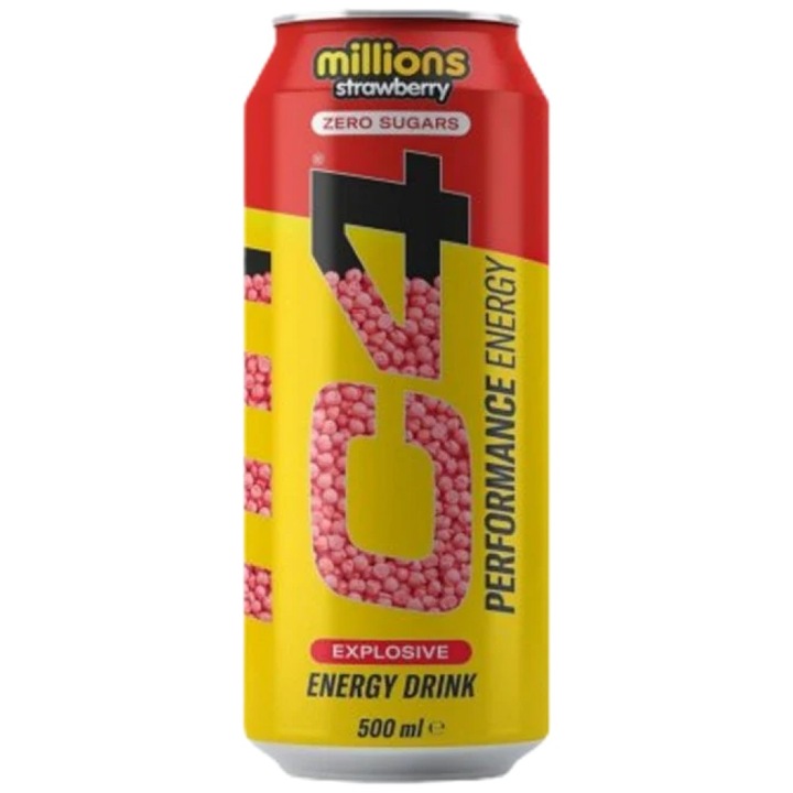 Supliment alimentar Cellucor C4 Performance Energy Drink Zero Sugars, Capsuni, 500 ml