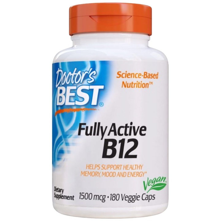 Supliment alimentar Doctors Best BEST Fully Active B12 / Methylcobalamin 1500 mcg, 180 capsule