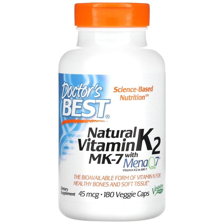 Supliment alimentar Doctors Best BEST Natural Vitamin K2 MK-7 45 mcg, 180 capsule