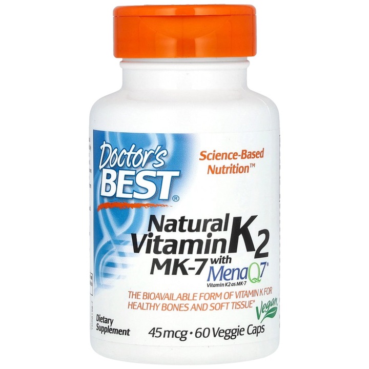 Хранителна добавка Doctors Best BEST Natural Vitamin K2 MK-7 45 mcg, 60 капсули