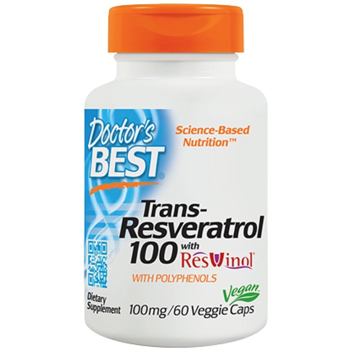Хранителна добавка Doctors Best Trans-Resveratrol 100 mg with ResVinol-25, 60 капсули