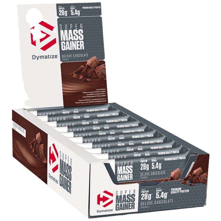 Хранителна добавка Dymatize Super Mass Gainer Bar, Шоколад, 10 x 90 грама