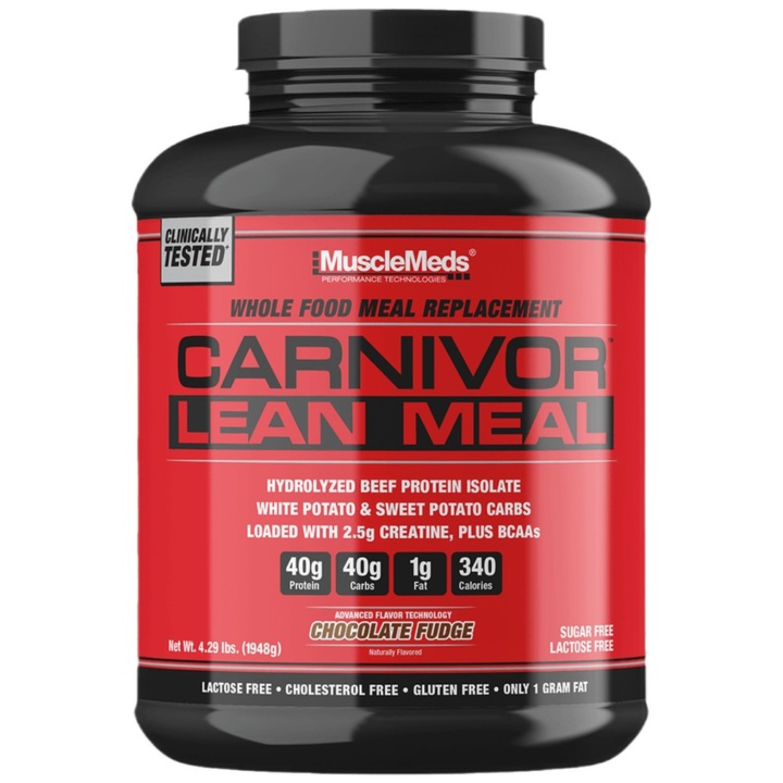 Táplálék-kiegészítő Muscle Meds Carnivor Lean Meal teljes táplálékot helyettesítő, Chocolate Fudge, 1910 gramm