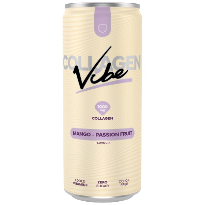 Supliment alimentar NanoSupps Collagen Vibe Drink Zero Sugar, Mango si fructul pasiunii, 330 ml