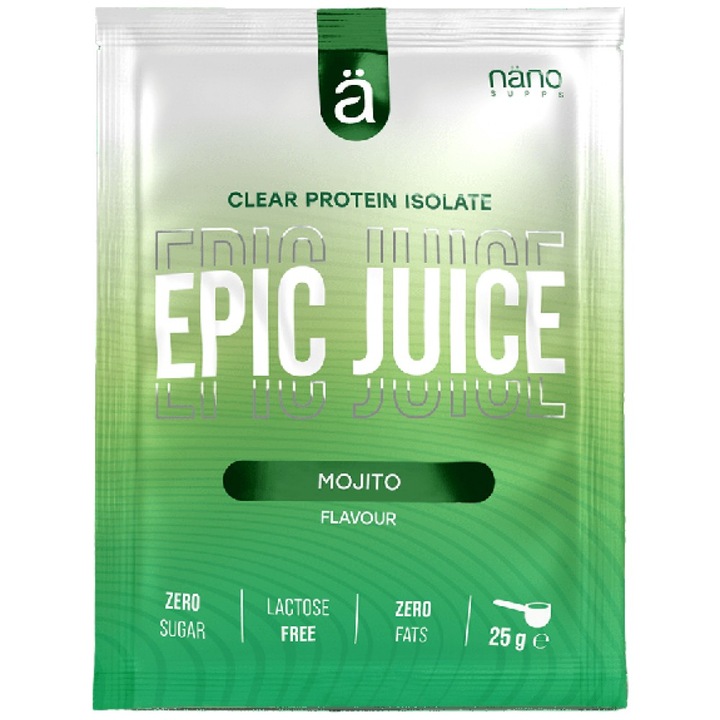Supliment alimentar NanoSupps Epic Juice Clear Whey, Mojito, 25 grame