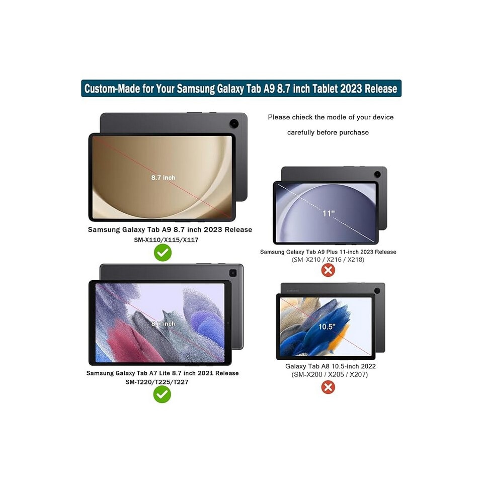 Husa pentru copii pentru Samsung Galaxy Tab A7, 8.7 inch, turcoaz, Patamiyar