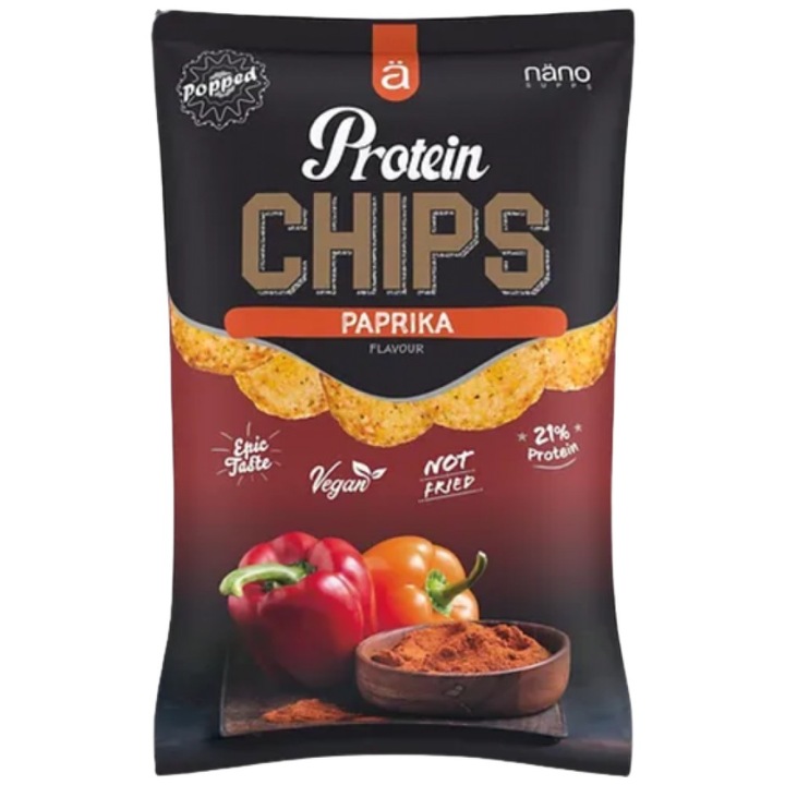 Supliment alimentar NanoSupps Chips de proteine cu 21% proteine, boia de ardei, 40 grame