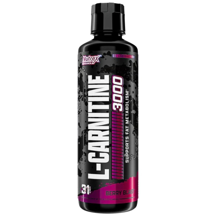 Хранителна добавка Nutrex Liquid L-Carnitine 3000, Горски плодове, 473 мл