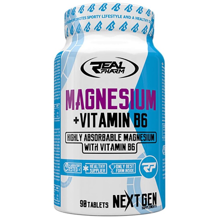 Supliment alimentar, RealPharm Magnesium B6, 90 tablete