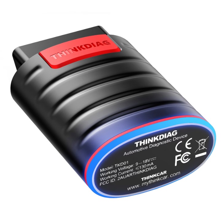 ThinkDiag Auto Diagnostic Tester, Axroad Mall, Több mint 15 szervizfunkció, OE szintű diagnosztikai eszköz ECU kódolással, iOS és Android rendszerrel kompatibilis, Bluetooth, Aktív teszt, Többnyelvű, Minden 1996-os és újabb járműhöz, Fekete