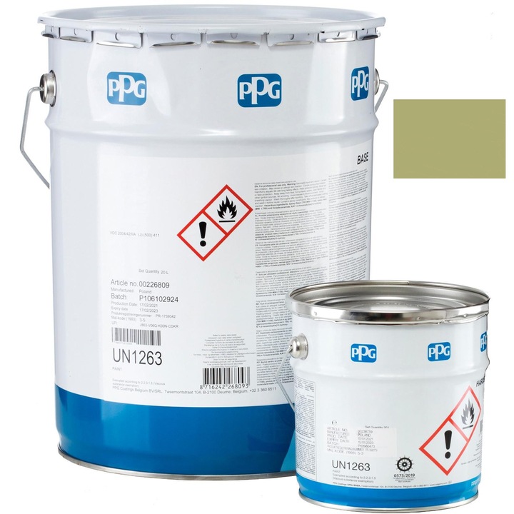 Vopsea cu intaritor, PPG Sigma Coatings, renovare, anti-coroziune, lavabil, cu doua componente, de protectie, impermeabil, 20l, semi-mat, universal, 11.4m²/l, Verde