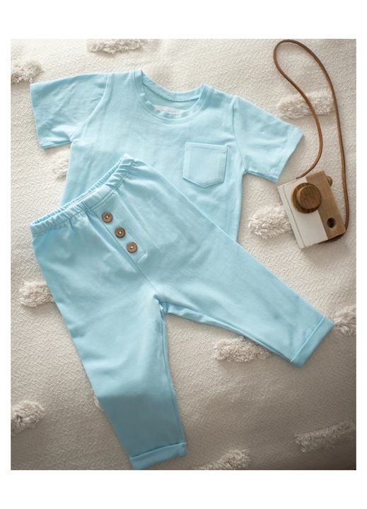 Set din jersey cu pantaloni lungi si tricou cu maneca lunga 62 cm 0-3 luni