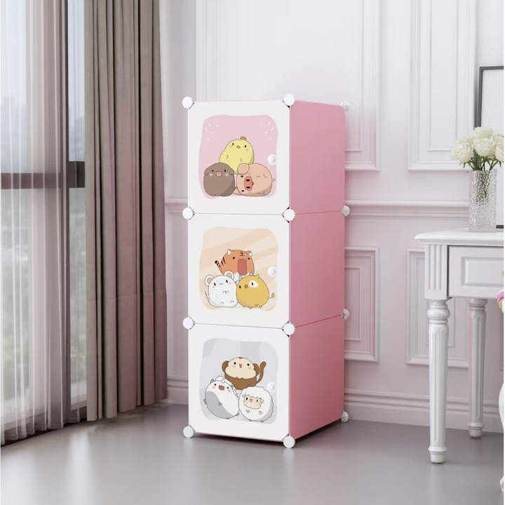 Детски гардероб, Naimeed D6844, 110x35x35 см, розов