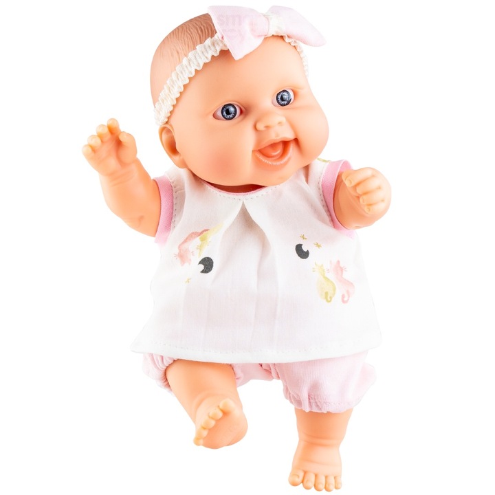Berta kislány, 21 cm, cicás ruhában, Peques - Paola Reina