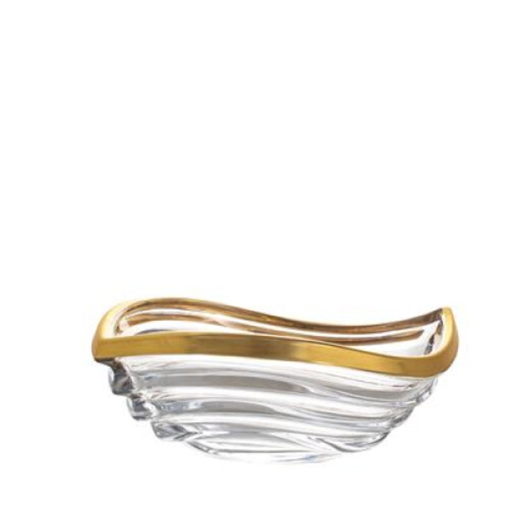 Bol Wave Gold, Bohemia Prestige, cristal, 30,6x21,8x11,5cm, decorativ
