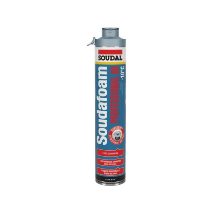 Spuma Soudal Soudafoam Prof 60 -10°C, click&fix, iarna, 750ml