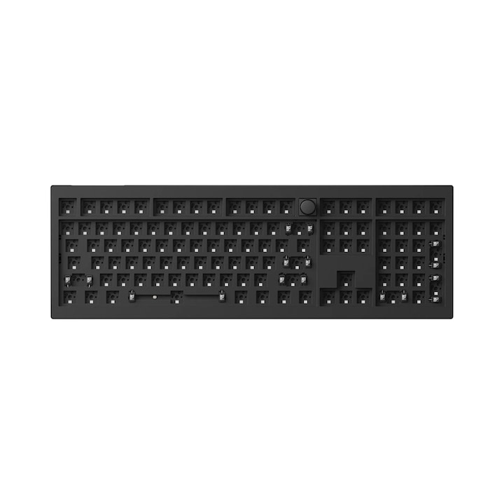 Безжична механична клавиатура Keychron V6 Max, Barebone, Кабел, Bluetooth, 2.4 Ghz, RGB, Пълен размер, Hot-Swap функция, QMK/VIA, Копче, Черно V6M-Z4