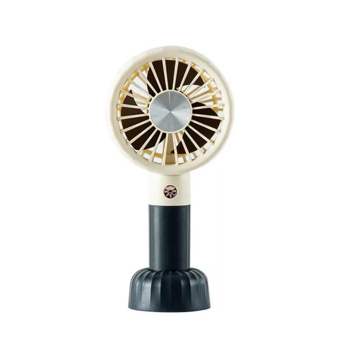 Ventilator electric portabil, USB, cu suport detasabil, 3 viteze, design usor, multicolor