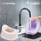 Гърне за деца, SunBaby, 18-36 месеца, 32 см, неплъзгащо се, с облегалка, подвижна вложка, стабилно, бяло/виолетово
