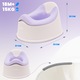 Гърне за деца, SunBaby, 18-36 месеца, 32 см, неплъзгащо се, с облегалка, подвижна вложка, стабилно, бяло/виолетово