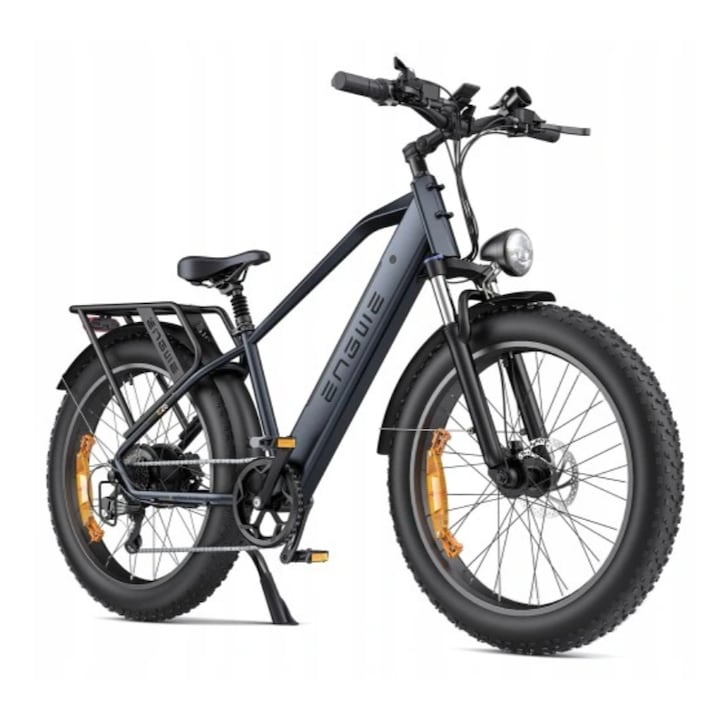Elektromos kerékpár, ENGWE E26, Kerekek 26", Motor 250W, Akkumulátor kapacitása 48V 16AH, Maximális sebesség 25KM/H, Maximális hatótáv 140 km, Fekete