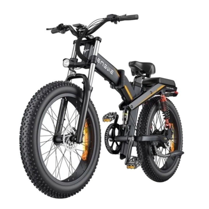 Elektromos kerékpár, ENGWE X24, Kerekek 20", Motor 1000W, Akkumulátor kapacitása 48V 19,2Ah, Maximális sebesség 50KM/H, Maximális hatótáv 100 km, Fekete