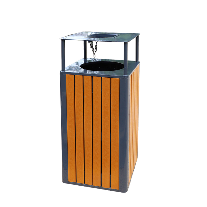 Cos de gunoi exterior cu scrumiera, 60 L, SM7B, 44 x 44 x 95 cm