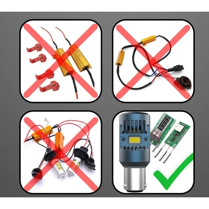 2 db led izzó szett, Xentech Light S5 P21w csp és integrált radiátor 25w/izzó